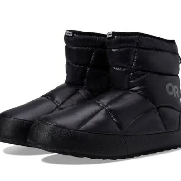 Outdoor Research | Tundra Trax Puffer Moon Boots Booties Pull On Black Small - Picture 1 of 13